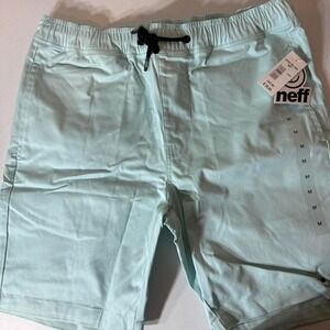 Neff Men's Aqua Drawstring Shorts Size Medium
